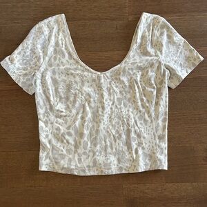 lululemon White leopard Aline tee